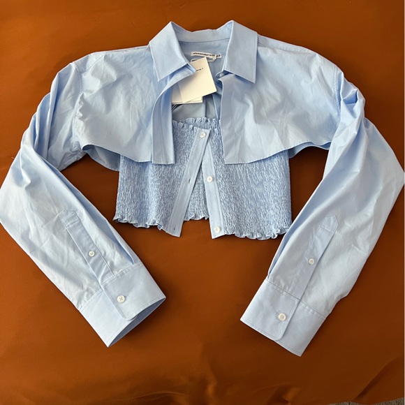 NWT Alexander wang smocked cami overshirt twinset - Picture 4 of 7